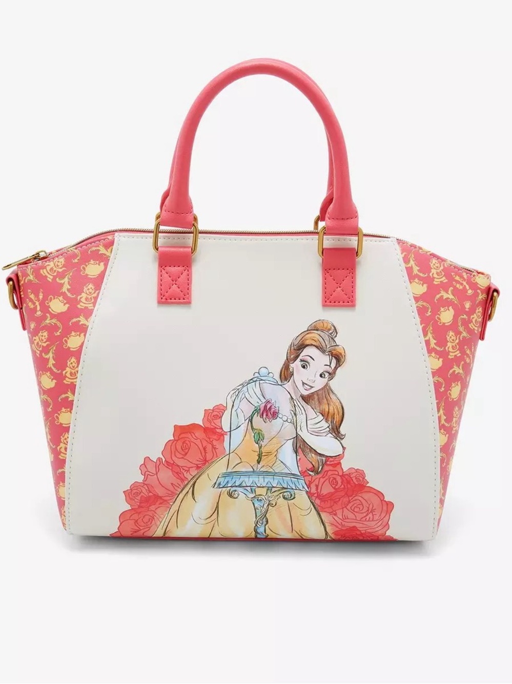 NWT Loungefly Disney Beauty And The Beast Belle Rose Satchel Bag